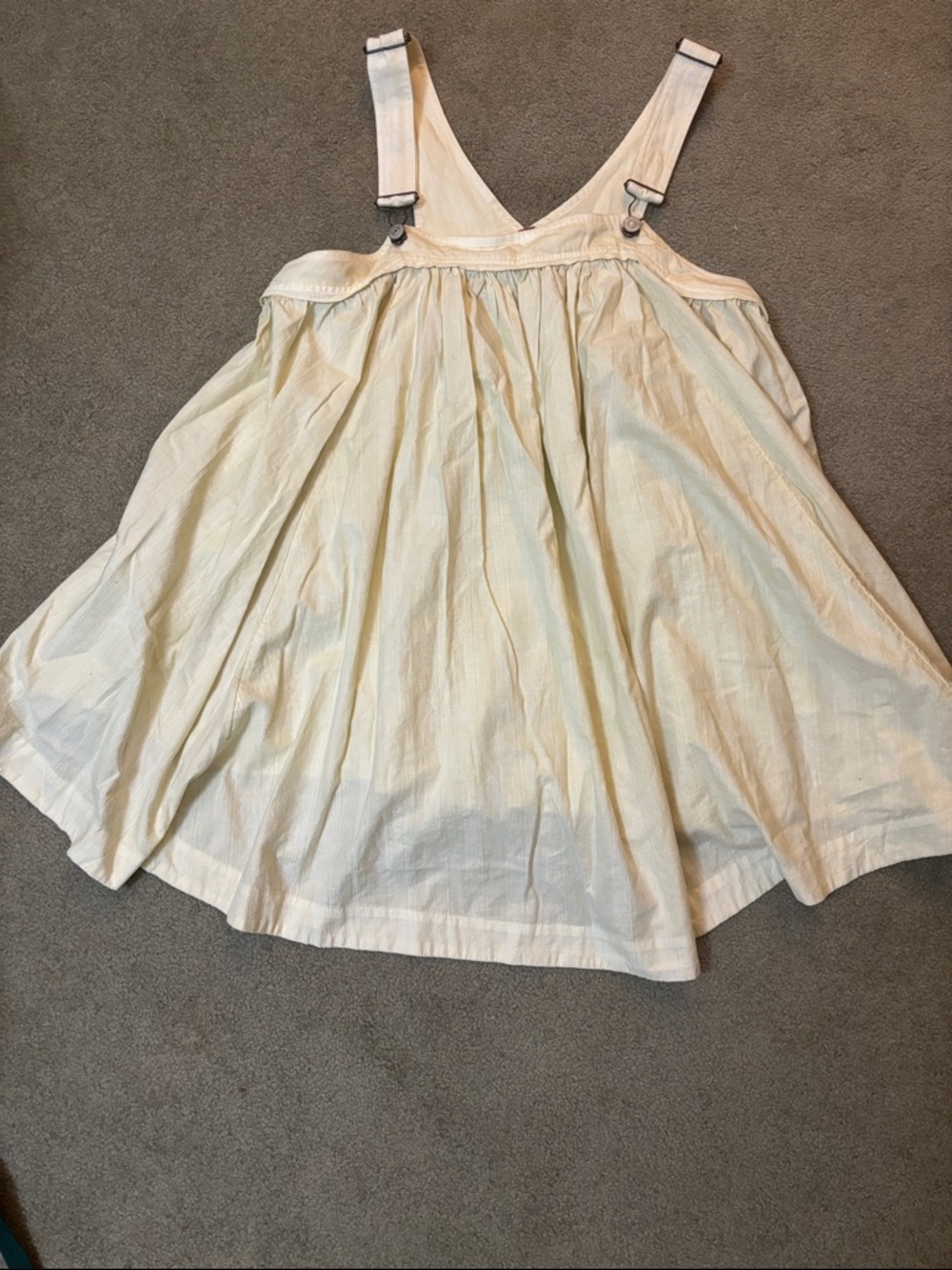 Light Cream Pinafore Dress with Adjustable Straps